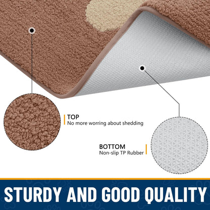 Smiry Dog Door Mat for Muddy Paws, Absorbs Moisture and Dirt, Low-Profile Entryway Mat with Non-Slip Backing, Entry Indoor Outdoor Doormat for Inside Floor (30x20 Inches, Grey, Striped)