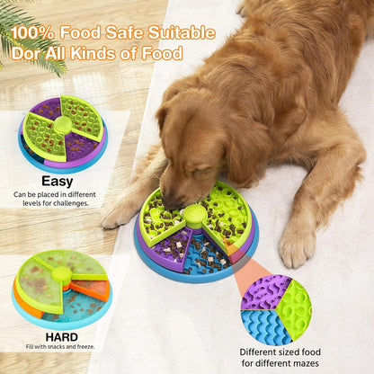 Slow Feeder Dog Bowl 3 Levels, Reduces Boredom and Anxiety, Non-Slip Interactive Puzzle Feeder, Suitable for Small/Medium/Larger Dogs