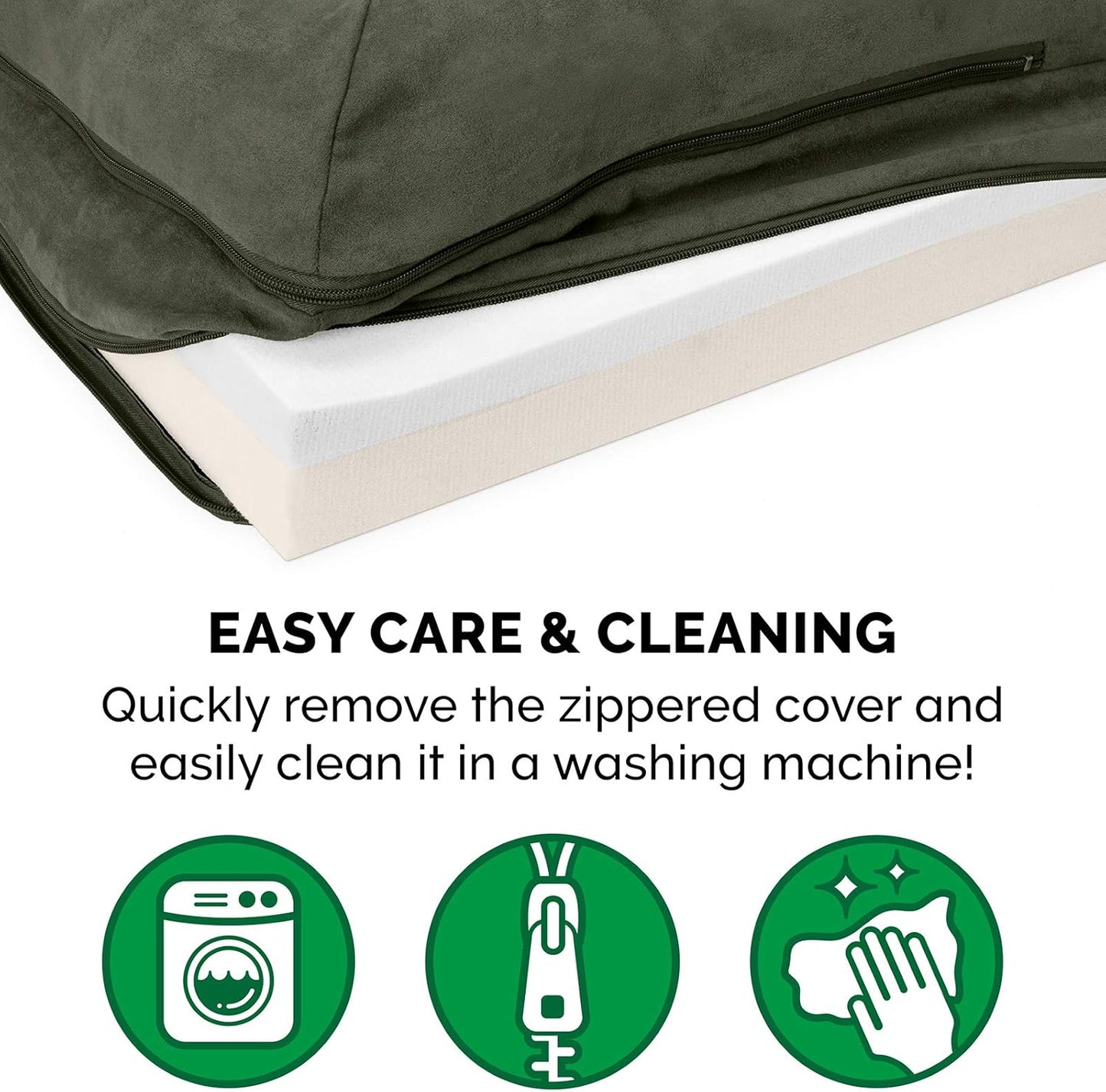 Furhaven Memory Foam Dog Bed for Large Dogs w/ Removable Bolsters & Washable Cover, For Dogs Up to 95 lbs - Two-Tone Plush Faux Fur & Suede L Shaped Chaise - Espresso, Jumbo/XL