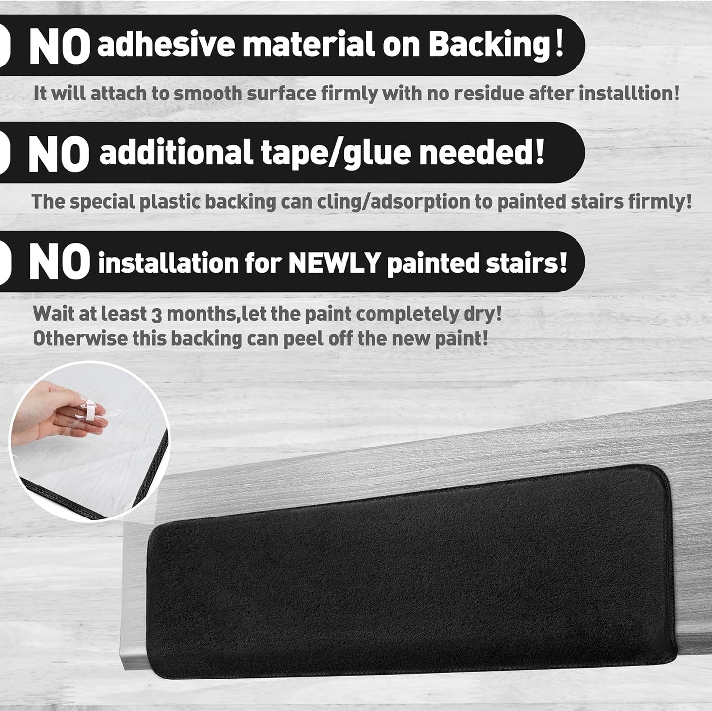 PURE ERA Carpet Stair Treads Ultra Plush 9.5" X 30"Soft Bullnose Indoor Stair Protectors Pet-Friendly Non-Slip Skid Resistant Tape Free Washable Reusable(14 Pieces, Cream Gray)