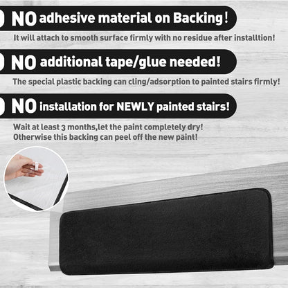 PURE ERA Carpet Stair Treads Ultra Plush 9.5" X 30"Soft Bullnose Indoor Stair Protectors Pet-Friendly Non-Slip Skid Resistant Tape Free Washable Reusable(14 Pieces, Cream Gray)