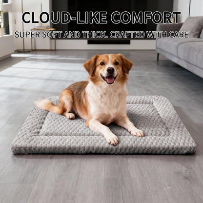 Dog Bed Mat, Reversible Crate Pad & Cute Dog Bed - Machine Washable Kennel Mat with Ultra Soft for Small Dogs (Cool/Warm), 24" x 18", Grey&Star
