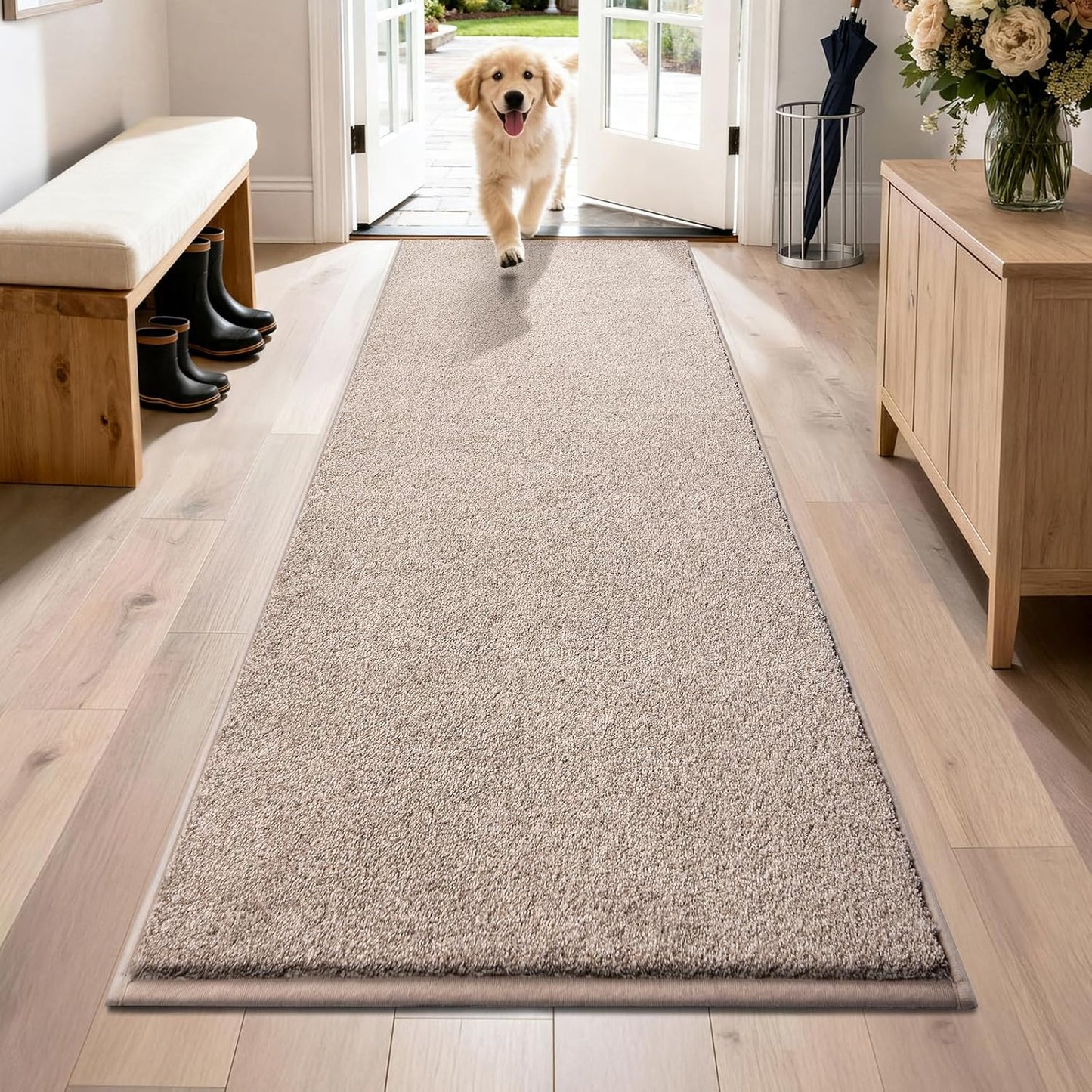 PURRUGS Dirt Trapping Door Mat 20" x 31.5", Non-Slip Machine Washable Entryway Rug, Dog Doormat, Indoor Front Door Mat, Super Absorbent Entry Rug for Muddy Shoes & Paws, Bluish Grey-Black