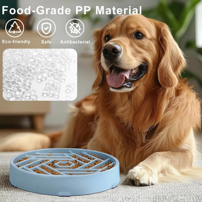 TOBYTO Slow Feeder Dog Bowls Large Medium Breed,Anti-Choking Slow Eating Dog Food Bowl,Non Slip Pet Slower Food Feeding Bowls Large Puzzle Slow Feeder Bloat Stop Maze Dog Dishes,Black