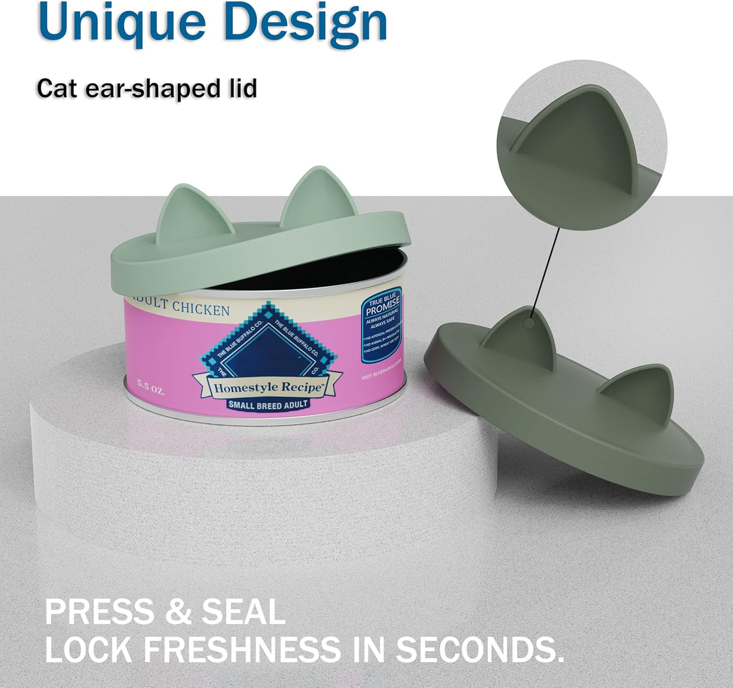 OHMO 2 Pack Pet Food Can Lids, (12.5-14oz) BPA Free Silicone Covers for Cat and Dog Food Cans, Camo&Light Green
