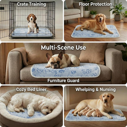 Qeils Reusable Puppy Pads, 2 Pack Washable Pee Pads for Dogs, Waterproof Non Slip Wee Wee pad, Absorbent and Leakproof Training Mats for Potty, Crate, Playpen, Bed, Sofa, 18"x 24"