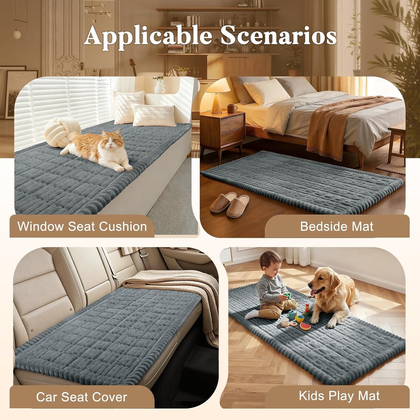 SearchI Couch Covers for Dogs Washable, Non Slip Fuzzy Pet Couch Cover for Sofa, Thick Soft Sofa Covers Couch Protector for Dogs Pet Friendly(Grey, 27.6" x 70.9")