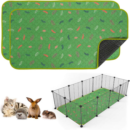 Sunheir Washable Pee Pads for Dogs Large 48" x 48" 2-Pack Reusable Puppy Pads Pet Training Pads, Absorb Dog Mats, Whelping Pad, Non-Slip Protects Against Urine Leakage (Leaves - Deep Grey, 48x48)