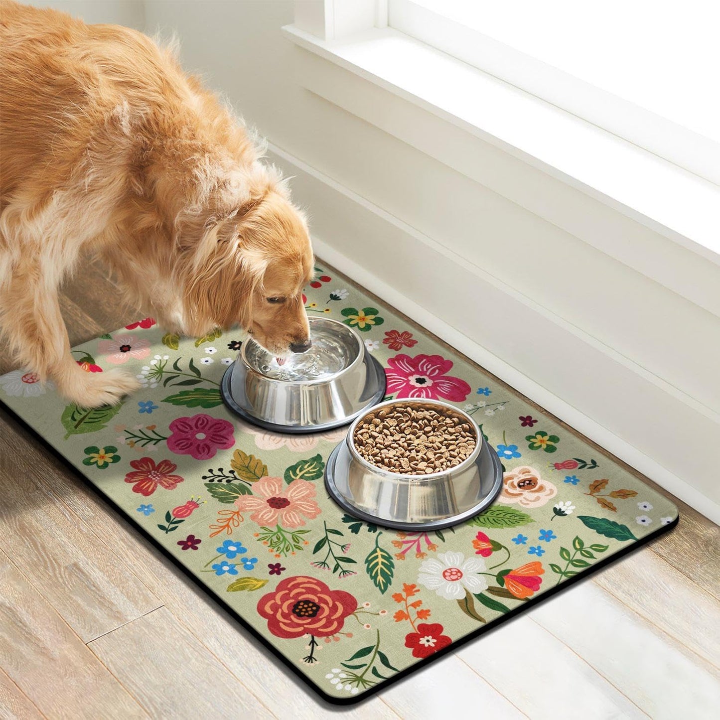 Dog Food Mats for Floors, Absorbent Dog Bowl Mat for Food and Water Dispenser, Quick Dry Cat Food Mat Pet Supplies