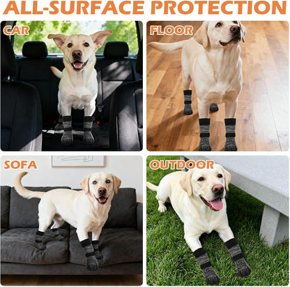 EXPAWLORER Anti Slip Dog Socks to Prevent Licking Paws, Dog Shoes for Hot Pavement Walk, Dog Booties for Hardwood Floors, Dog Boots & Paw Protectors with Grippers for Small Medium Large Senior Dogs M