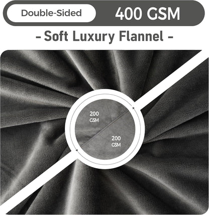 Waterproof Dog Blankets Pet Blanket 50"x60", Soft Fluffy Sofa Car Bed Protector, Reversible Sherpa Fleece Dog Blanket for Large Dogs (Dark Grey-Paws)