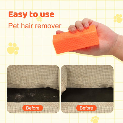 PEUTIER 2pcs Silicone Pet Hair Brushes, Convenient Block Roller Cleaner Reusable Pet Hair Carpet Brush Portable Carpet Cleaner Roller for Furnishings Sofa Carpets Couch Bedding (Yellow & Orange)