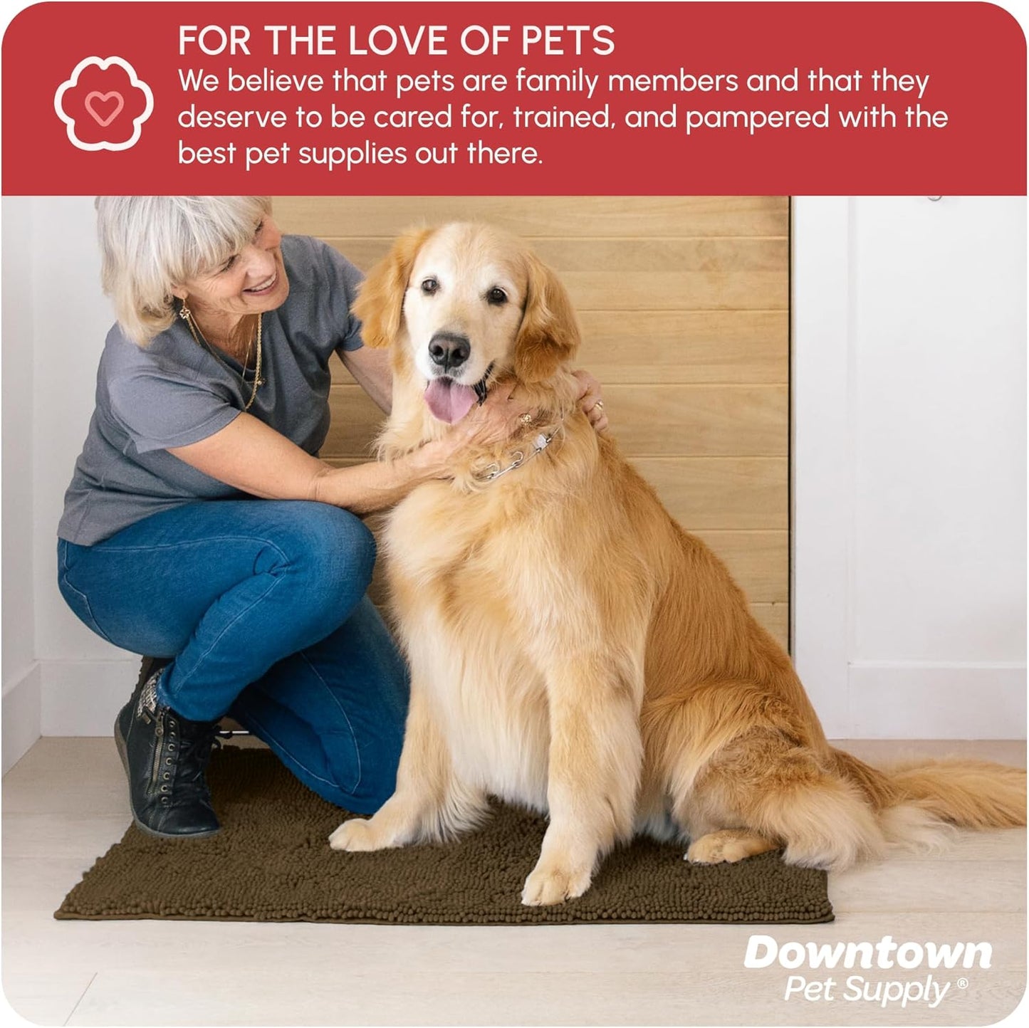 My Doggy Place Dog Mud Mat, 36"x26" Ash – Thick Microfiber Entry Rug for Snow, Mud & Salt – Absorbent, Quick-Dry, Washer-Safe & Non-Slip, Large