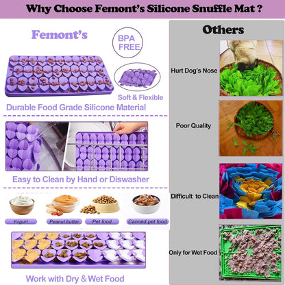 Small Silicone Snuffle Mat for Small Dogs Puppy Cat Slow Down Eating,Slow Feeder Lick Mat for Dry Wet Food for Pet Training Smell,Encourages Natural Foraging Skill,Relieving Stress
