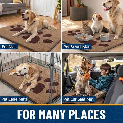 Smiry Dog Door Mat for Muddy Paws, Absorbs Moisture and Dirt, Low-Profile Entryway Mat with Non-Slip Backing, Entry Indoor Outdoor Doormat for Inside Floor (30x20 Inches, Grey, Striped)