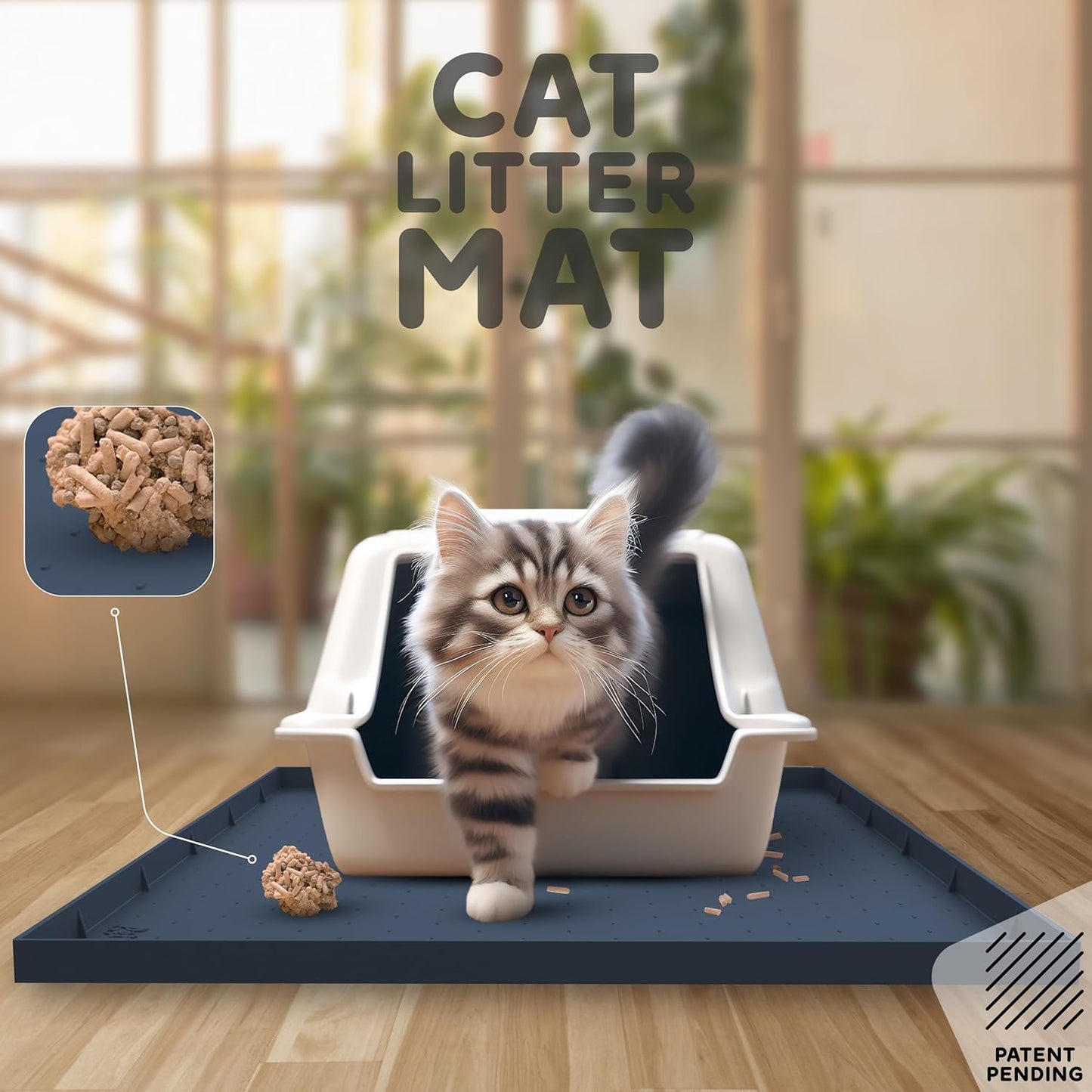 Dog Food Mat - Raised Edges Dogs Mat for Food and Water Prevent Spill, Waterproof Cat Food Mats Protect Floors, Easy Clean Dog Bowl Mats for Food and Water, Silicone Pet Feeding Placemats