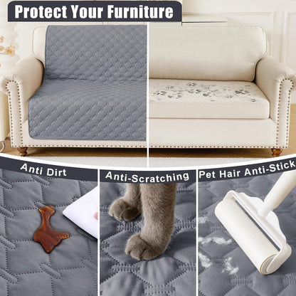 Smiry Waterproof Dog Bed Cover Blanket 30x70, Soft Reversible Pet Blanket, Washable Leakproof Cats Dogs Couch Cover for Sofa, Couch, Furniture, Grey/Dark Grey