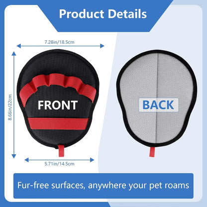 Pet Hair Removal Glove for Dogs & Cats, Reusable Washable Electrostatic Pet Hair Remover Glove, Pet Hair Mitt with Finger Straps for Couch, Carpet, Car Seats, Clothes, Furniture, Red