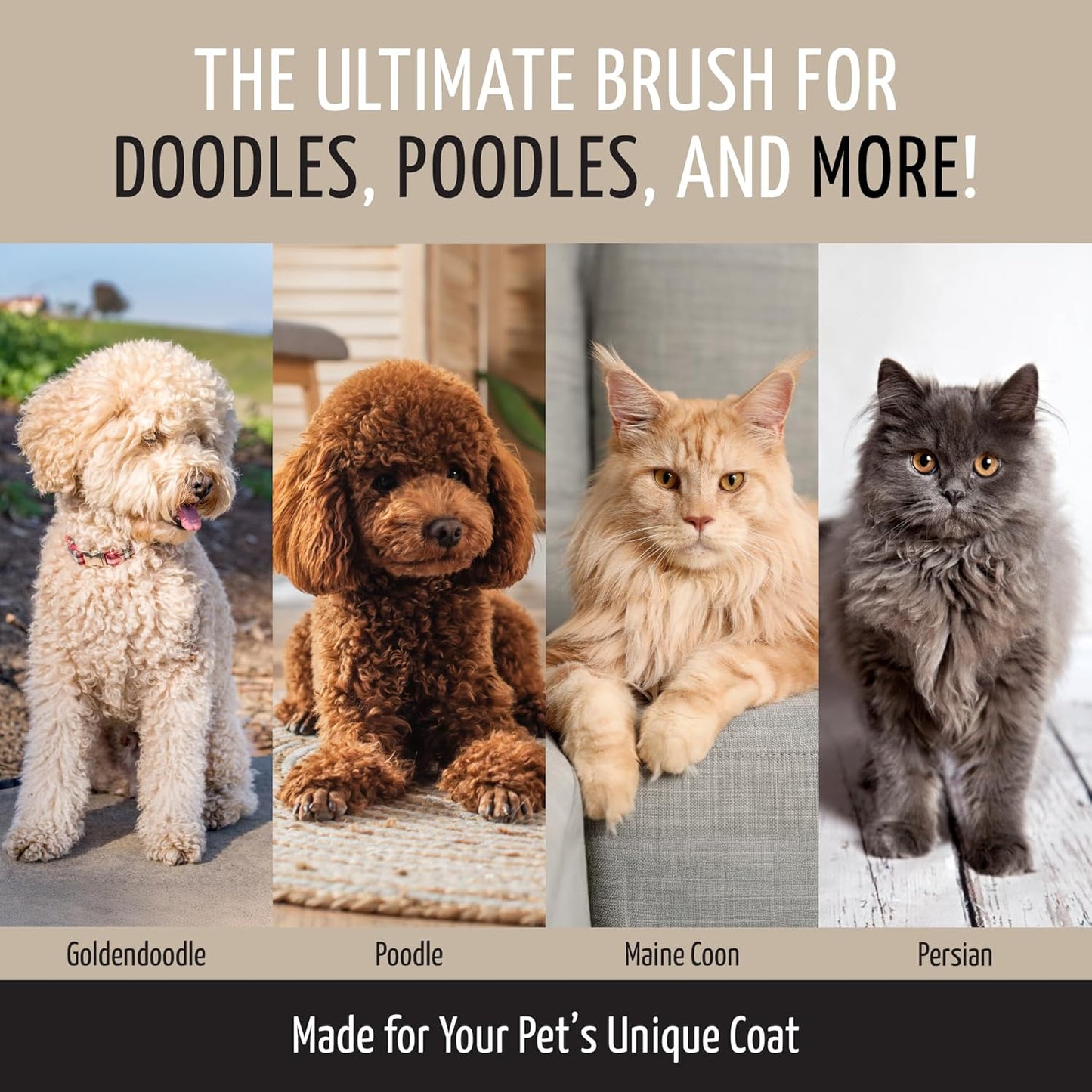 Tauro Pro Line Slicker Brush for Dogs & Cats, Deshedding, Dematting & Detangling Grooming Tool for Medium to Long Coats, Ideal for Doodles & Poodles, Flexible Cushion, Purple, Medium Size (M)
