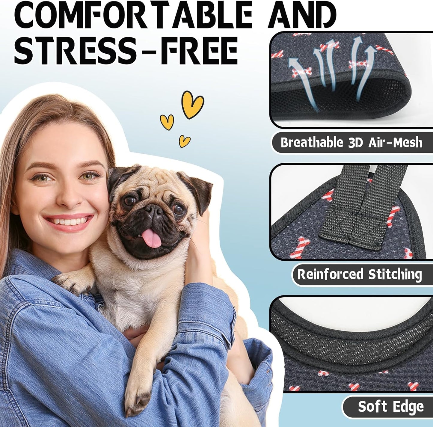Supet Dog Grooming Hammock Harness for Dogs Cats, Relaxation Pet Nail Clipper Hammock, Restraint Dog & Small Animal Leashes Sling for Groomingk for Nail Trimming (Coral Blue, S)