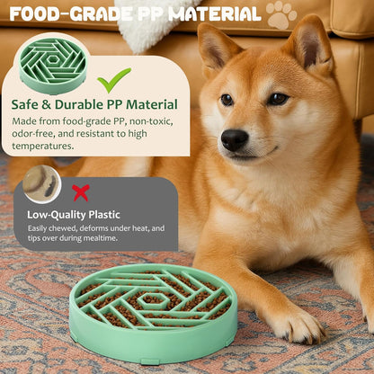 WHIPPY Slow Feeder Dog Bowl, Puzzle Maze Design to Slow Down Eating, 3-Cup Capacity, Anti-Gulping Food Bowl for Medium & Large Dogs,Black