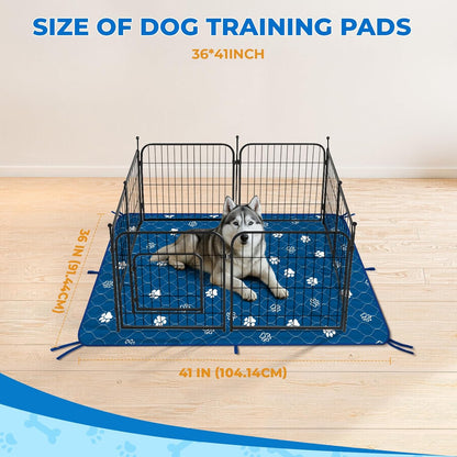 Fostanfly Washable Pee Pads for Dogs, 2 Pack Large 36"x41" Ultra-Absorbent and Leak-Proof Non-Slip Reusable Potty Training Pads for Dogs, Cats, Puppy, Potty Training of Add 8 Lanyards