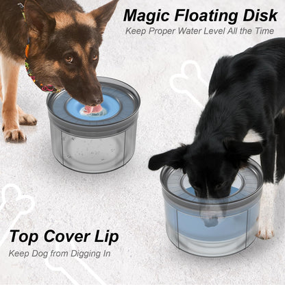 Techphardo 1Gallon No Spill Dog Water Bowl-3.8L Large Capacity, BPA-Free, Anti-Splash & Anti-Digging Design with Non-Slip Base for Messy Drinkers
