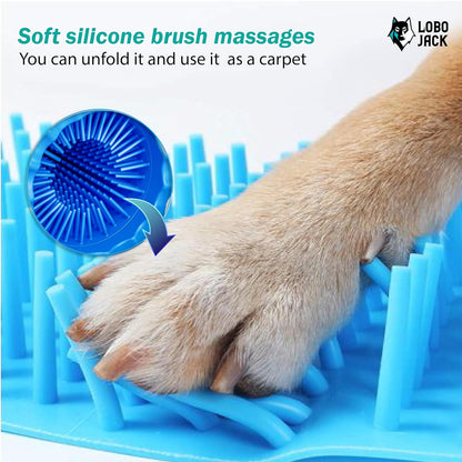 Dog Paw Cleaner, Portable Pet Cleaning 360º Silicone Washer Cup, for Small and Medium Breed Cats and Dogs (Blue) 2 Pack