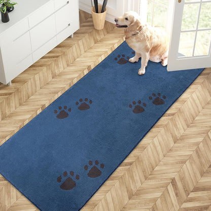 PURRUGS Dirt Trapping Door Mat 20" x 31.5", Non-Skid/Slip Machine Washable Microfiber Entrance Rug, Shoes Scraper, Dog Doormat, Super Absorbent Floor Mat for Muddy Wet Shoes and Paws, Grey