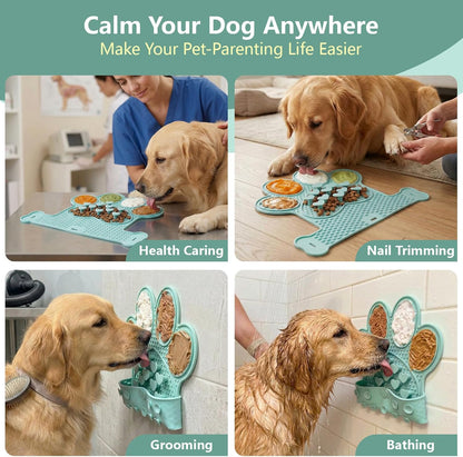 Dog Lick Mat with Suction Cups, Slow Feeder & Enrichment Mat for Dogs & Cats, Silicone Feeding Mat for Wet & Dry Food, Anxiety Relief, Mess-Free Foldable Pocket Design, Pink