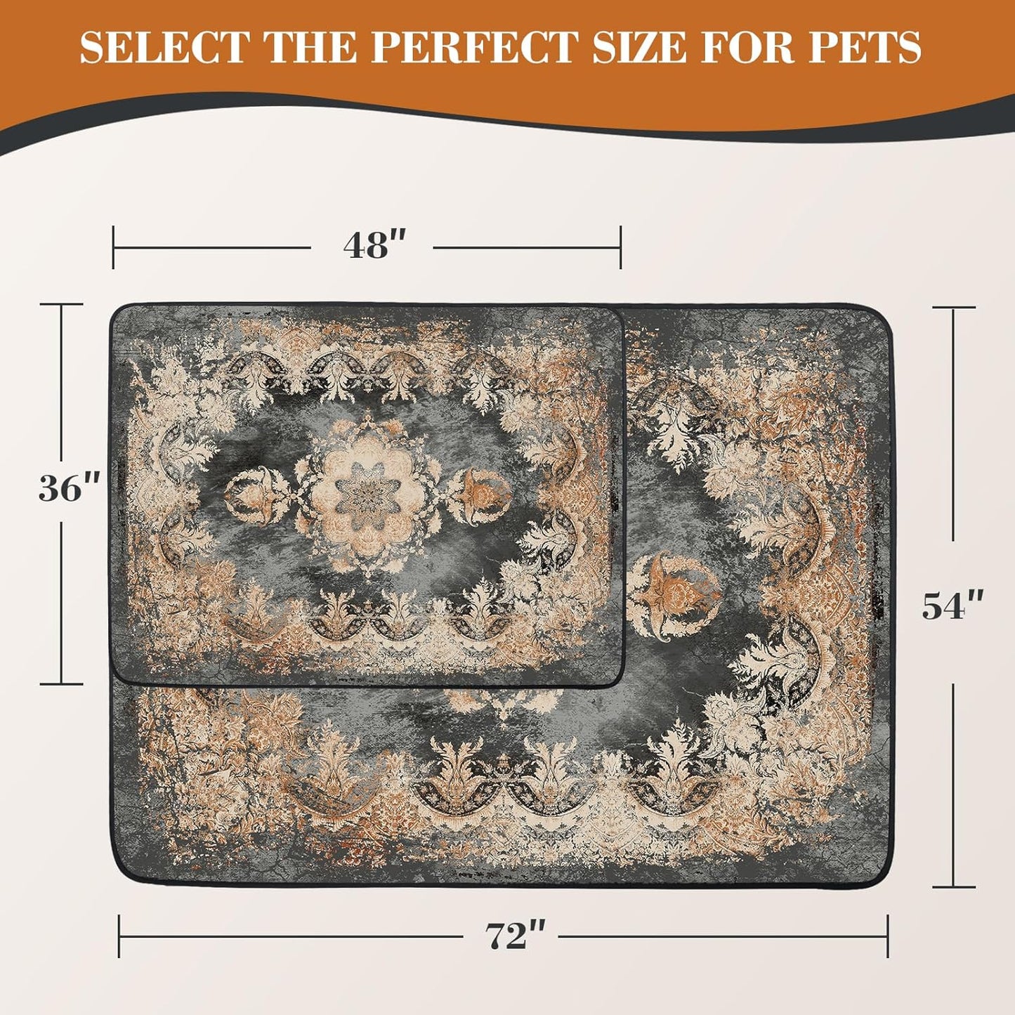 Dogcator Washable Pee Pads for Dogs, 2 Pack Reusable Puppy Training Pads. 36''x48'' Super Absorbent Dog Rugs, Non-Slip and Leakproof Pee Mat for Dogs, Whelping Pads for Crates and Floors