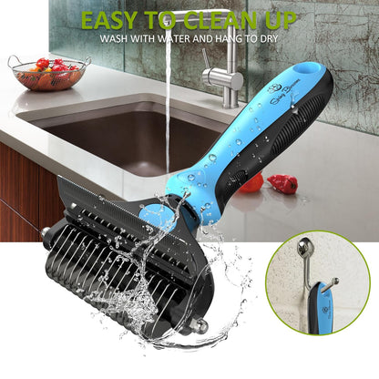 Spring Blossoms-2 in 1 Professional Grooming Rake for Cats & Dogs-Dematting Comb for Easy Mats & Tangles Removing,Pet Brush Safe No More Nasty Shedding and Flying Hair (Orange)