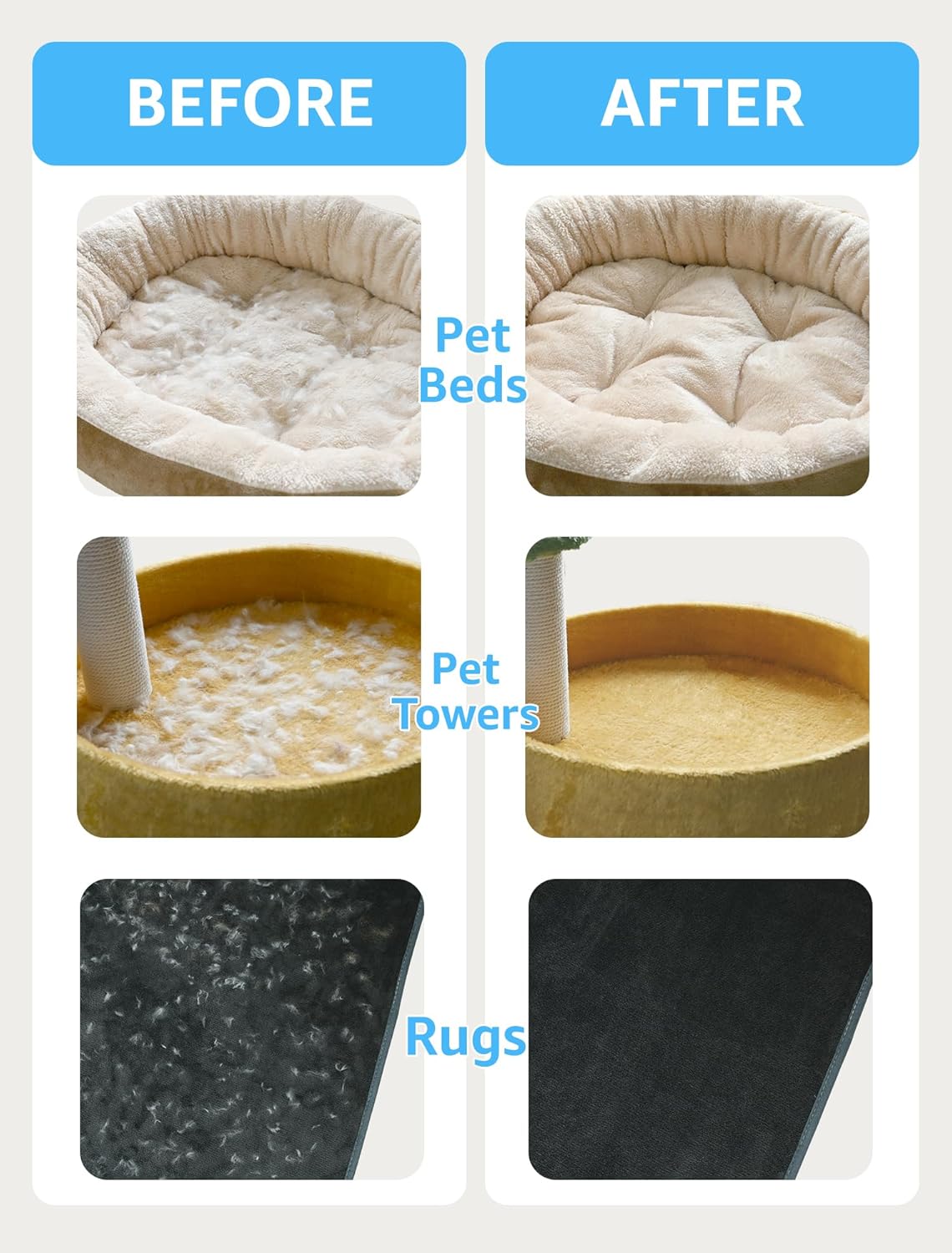 1 PCS Pet Hair Removal Tool, Fuzz Lint from Carpet, Rug, and Furniture – Effective Rake,Scraper,Shaver and Brush – Lint Cleaner and Pro Pet Hair Remover – Ideal for Pet Towers,Couch,Car