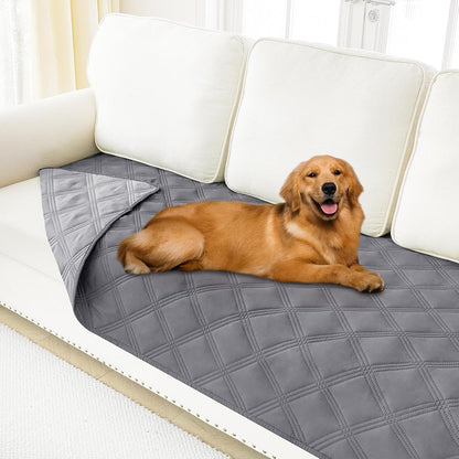 Smiry Waterproof Dog Bed Cover Blanket 30x70, Soft Reversible Pet Blanket, Washable Leakproof Cats Dogs Couch Cover for Sofa, Couch, Furniture, Grey/Dark Grey