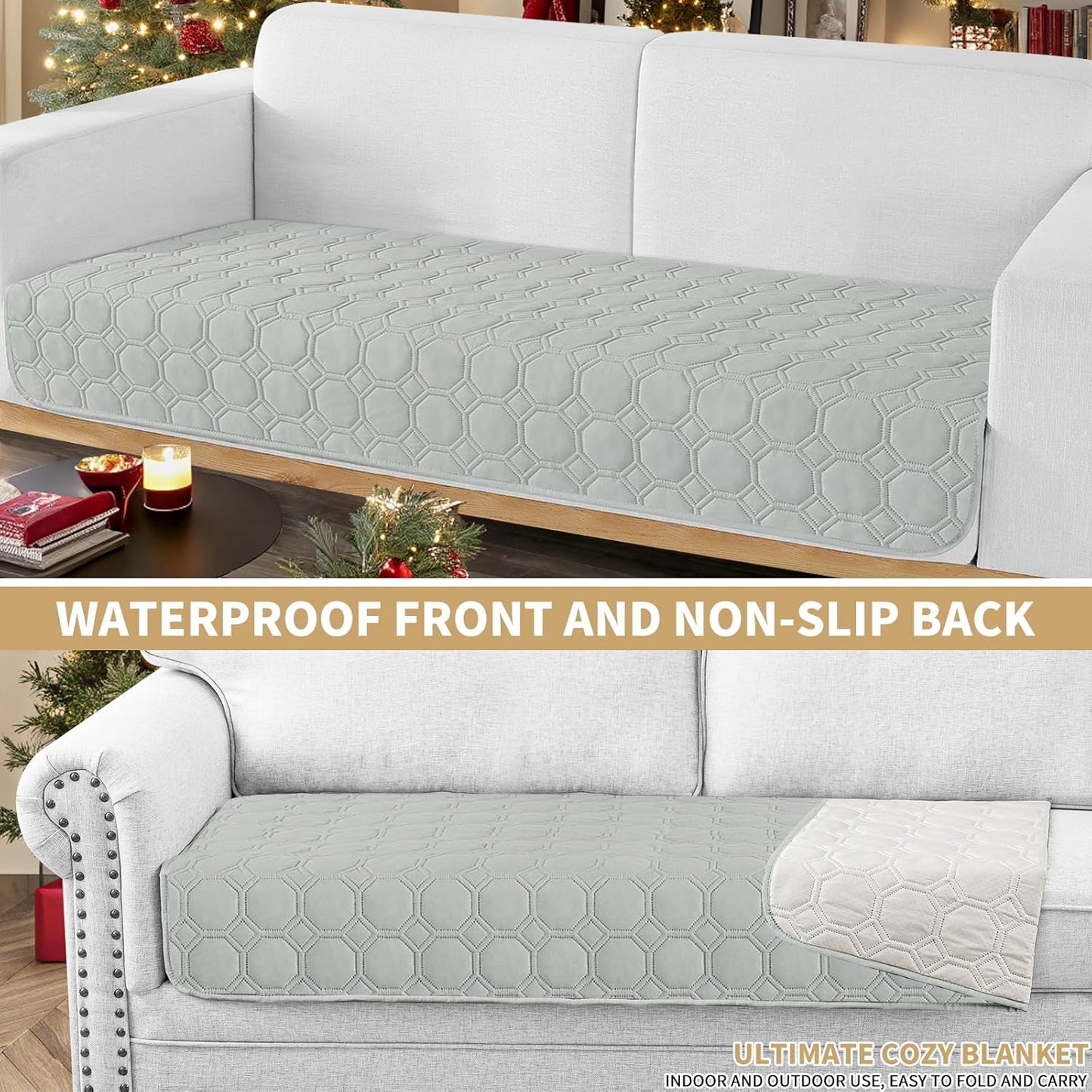 ZNSAYOTX Ultimate Cozy Blankets (30"x70") 100% Waterproof Sofa Mat Blanket for Dog Pets, Bed Couch Protector with Non-Slip Back Washable Durable, Pee Scratch Proof Easy to Clean (Dark Grey)