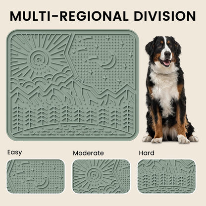 OHMO Lick Mat for Dogs and Cats Large(2 Pack) Nature Design Easy to Clean Pet Slow Feeder with Suction Cups, for Anxiety Relief and Boredom Reduction(Mars+Coral)