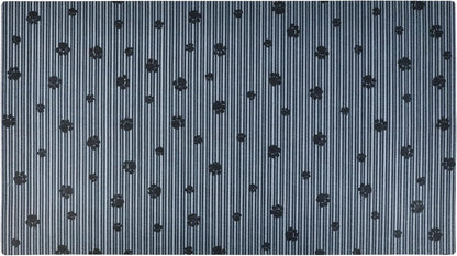 Drymate Pet Bowl Placemat, Dog & Cat Food Feeding Mat - Absorbent Fabric, Waterproof Backing, Slip-Resistant - Machine Washable/Durable (USA Made) (12” x 20”) (Indigo)