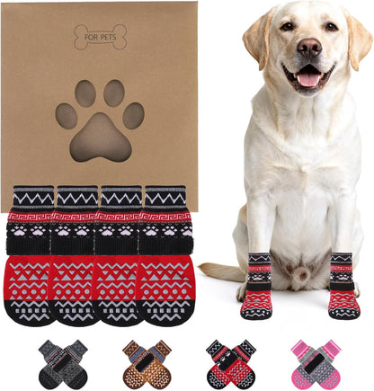 KOOLTAIL Dog Socks Shoes for Hot Pavement to Prevent Licking Paws, Winter Dog Boots&Paw Protector for Hardwood Floors Anti Slip,Traction Control Grip Booties for Small Medium Large Senior Dogs,Black M
