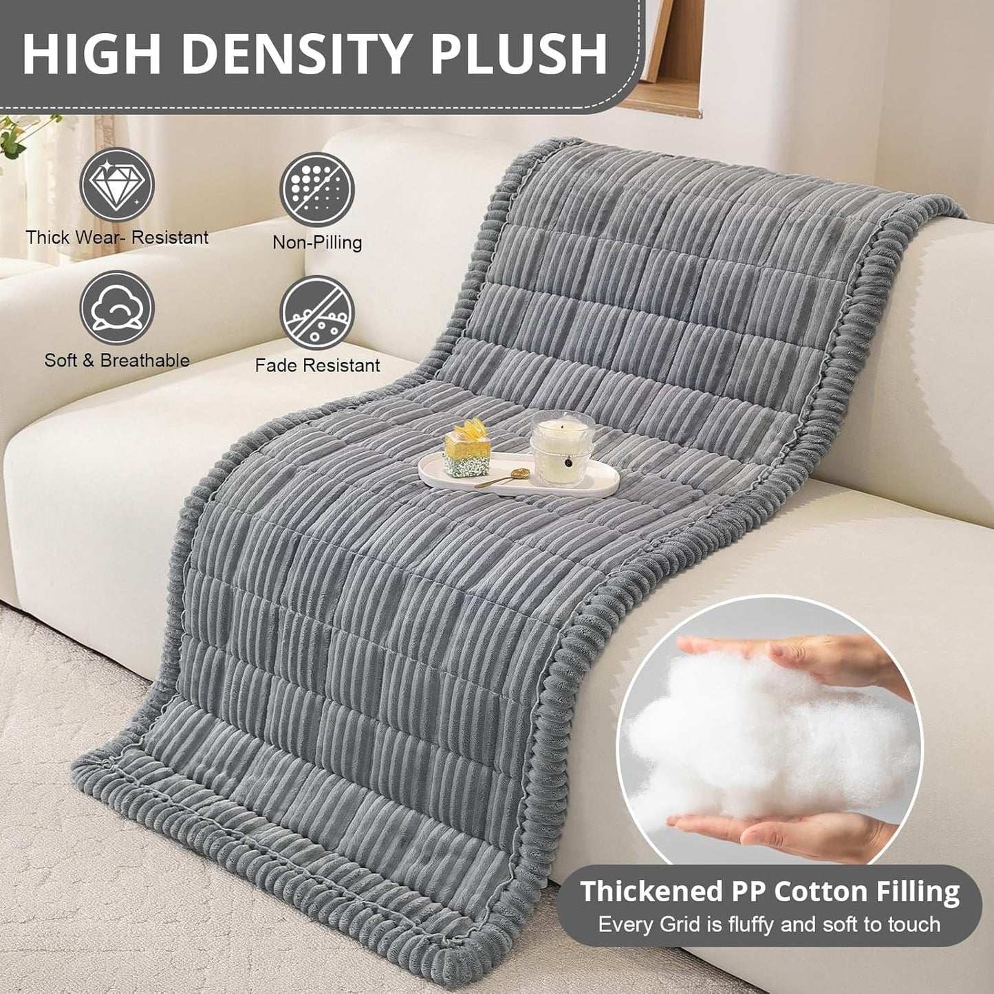OstepDecor Couch Cover for Dogs, Washable Non Slip Sofa Cover for Pets, Soft Couch Covers for Sofa, Loveseat and Sectional, Furniture Protector Against Pet Hair & Scratches (27.6" x 27.6", Khaki)