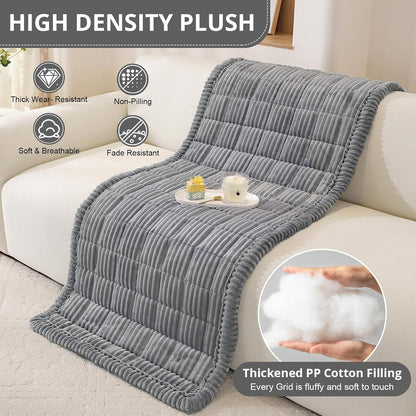 OstepDecor Couch Cover for Dogs, Washable Non Slip Sofa Cover for Pets, Soft Couch Covers for Sofa, Loveseat and Sectional, Furniture Protector Against Pet Hair & Scratches (27.6" x 27.6", Khaki)