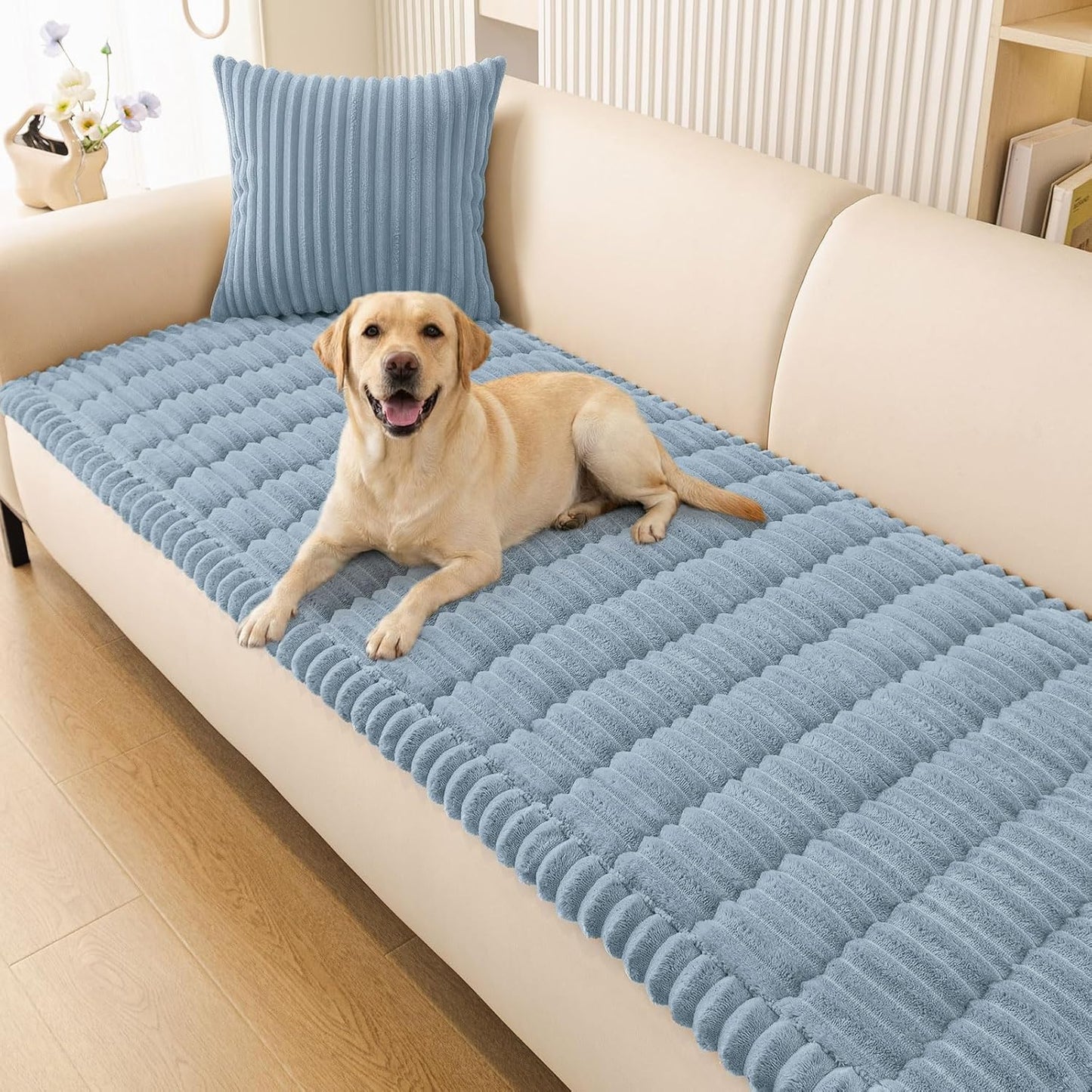 Smiry Couch Cover for Dogs, Non Slip Washable Sofa Protector for Pets, Soft Furniture Cover for Leather & Fabric Couches, Cozy Protect Against Fur, Dirt & Everyday Messes (Dark Grey, 27.6" x 59")