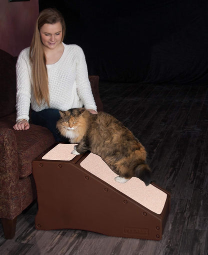Pet Gear Stramp Stair and Ramp Combination for Dogs/Cats, Easy Step, Lightweight/Portable, Sturdy, Easy Assembly (No Tools Required) 1 Model, Coffee Bean