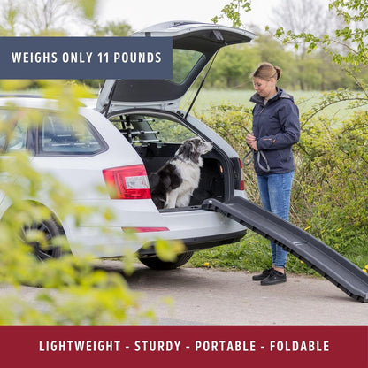 Trixie Folding Dog Ramp with Non-Slip Surfaces - Pet Ramp for Large Cars and SUVs - Foldable, Easy to Store and Clean - in Black