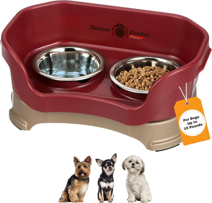 Neater Pet Brands Neater Feeder Deluxe Mess Proof Dog Bowls Elevated for Large Dogs Over 40 lbs, Made in USA, No Spill Raised Dog Food Bowl Stand Feeding Station, Food and Water Bowl Set, Black
