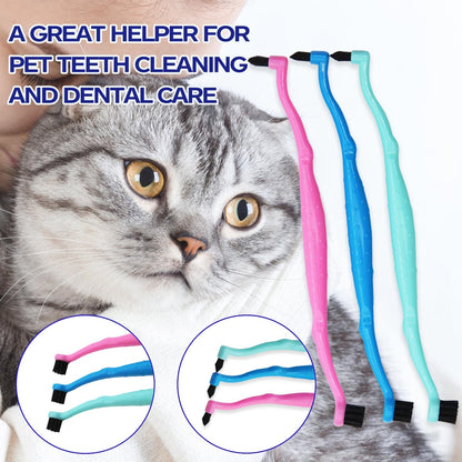 Dual Sided Cat Toothbrush Dog Toothbrush Finger Brush Micro Head, Suitable for Small to Large Dogs & Cats (White, Small)