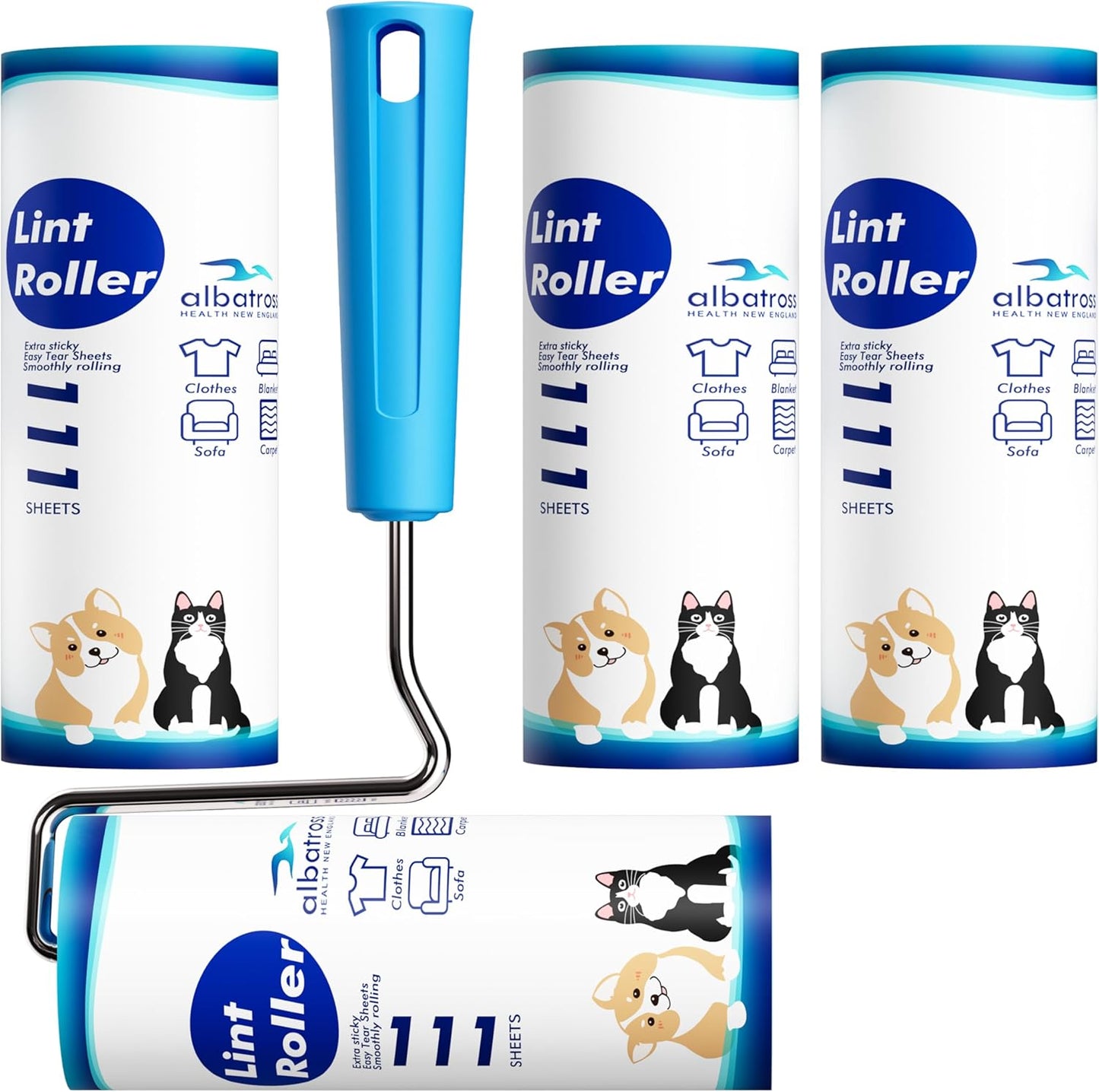 Lint Rollers for Pet Hair Extra Sticky, 800 Sheets Mega Value Set Lint Rollers for Pet Hair Removal, Dog and Cat Lint Remover for Clothes, Furniture, Carpet