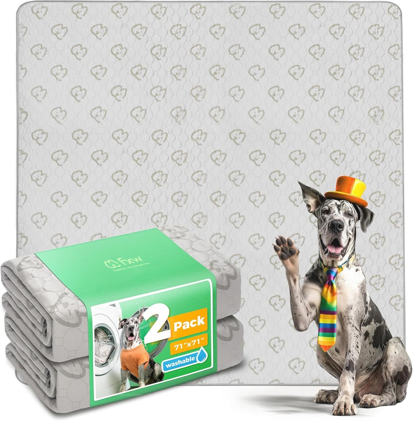 FXW Washable Pee Pads for Dogs, Puppy Pads with Super Absorbent, Specifically Designed for FXW Rollick/Homeplus 24inch 6 Panels Dog Playpen, 39" x 63" Rectangle, Khaki, 1 Pack