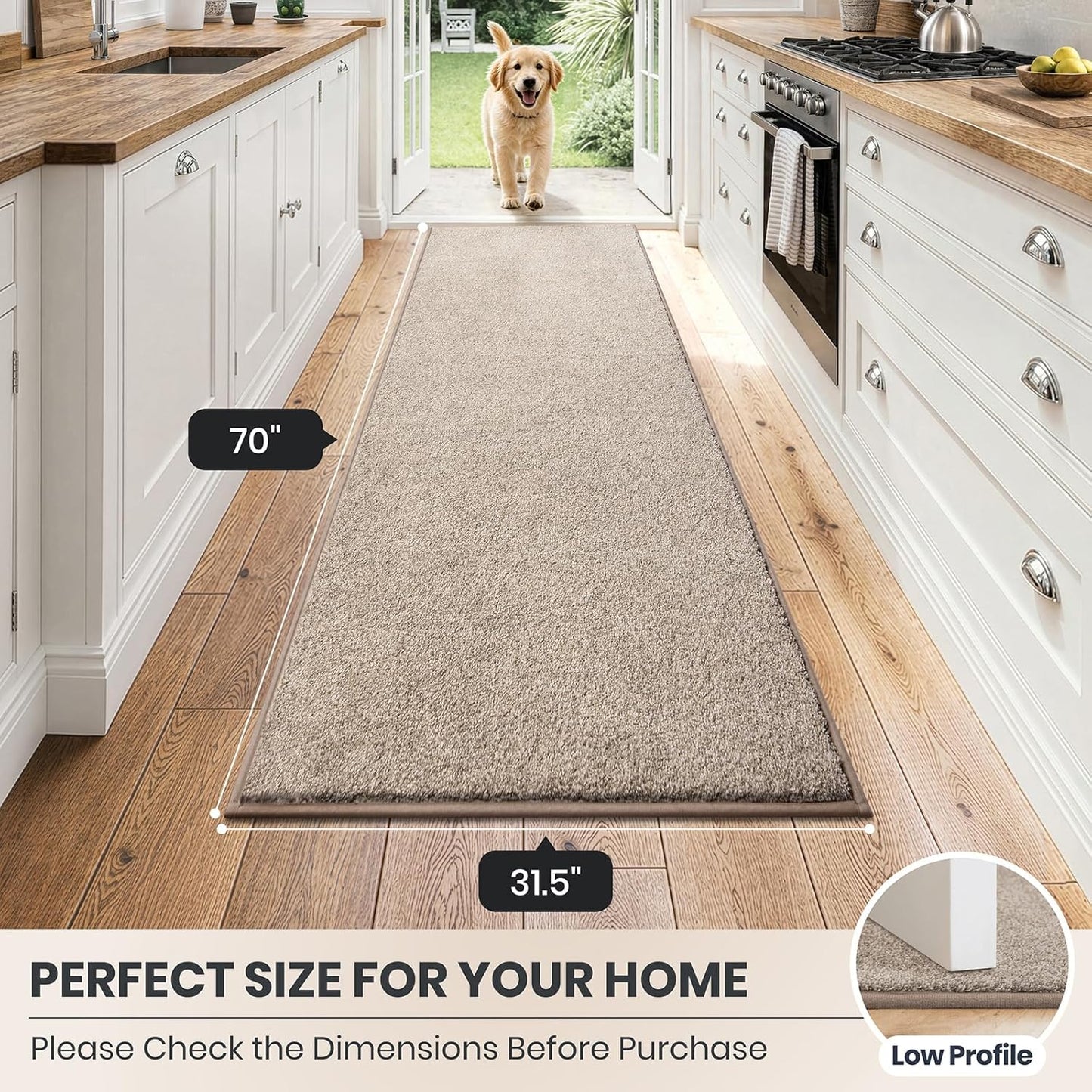 PURRUGS Dirt Trapping Door Mat 20" x 31.5", Non-Slip Machine Washable Entryway Rug, Dog Doormat, Indoor Front Door Mat, Super Absorbent Entry Rug for Muddy Shoes & Paws, Bluish Grey-Black