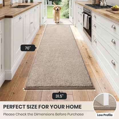 PURRUGS Dirt Trapping Door Mat 20" x 31.5", Non-Slip Machine Washable Entryway Rug, Dog Doormat, Indoor Front Door Mat, Super Absorbent Entry Rug for Muddy Shoes & Paws, Bluish Grey-Black