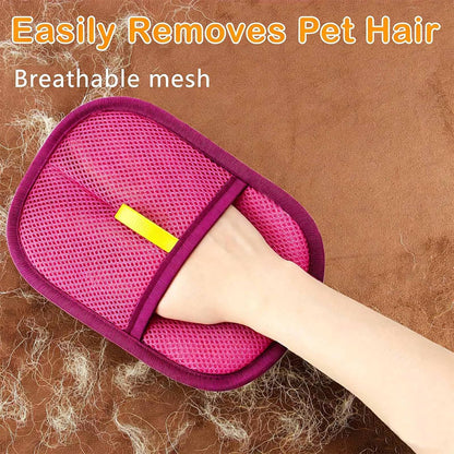 Thickened Pet Hair Removal Glove - Electrostatic Cat Dog Hair Remover Glove, Reusable Magic Brush Pet Hair Remover Tool for Couch, Carpet, and Car Seat (Black,1 Pack)